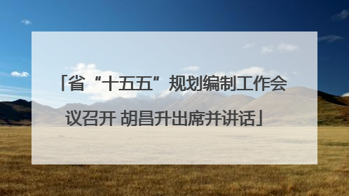 省“十五五”规划编制工作会议召开 胡昌升出席并讲话